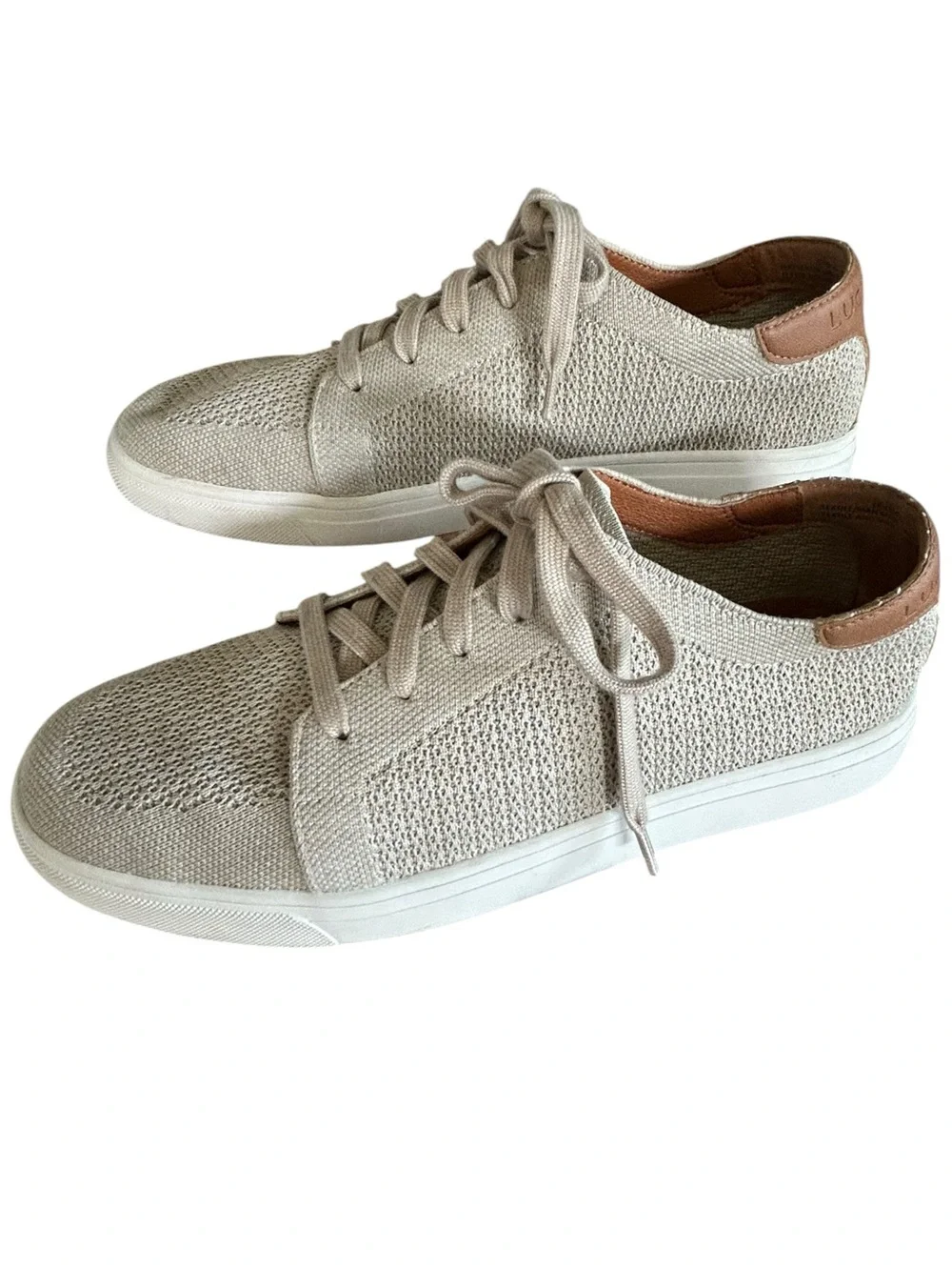 Lucky Brand Leigan  Two Tone Knit Woven Sneaker in Stucco Women Size 10